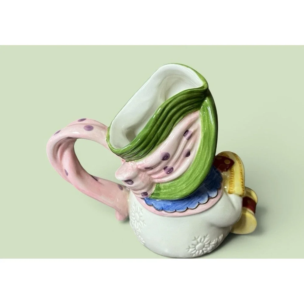 Fitz & Floyd Frosty Folks Snowman Creamer Syrup Winter Holiday Christmas Decor
